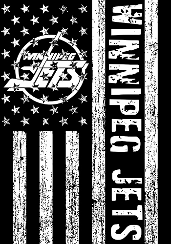 Winnipeg Jets Black And White American Flag logo iron on paper